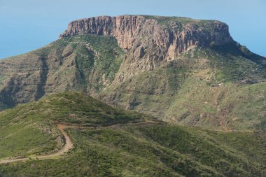 La Gomera manzara, yeri La Fortaleza, Kanarya Adaları, İspanya.