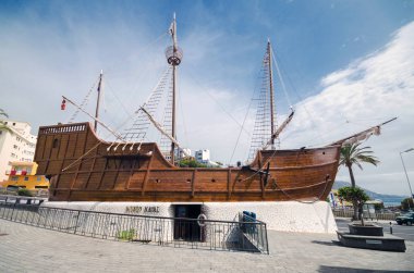 Santa Cruz de la Palma, İspanya - 15 Temmuz 2015: La Palma, Canary Islands, İspanya restore edilmiş bir gemi üzerinde 15 Temmuz 2015 yılında Denizcilik Müzesi.