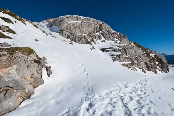 Winterlandschap in Picos de Europa bergen, Cantabrië, Spanje. — Stockfoto