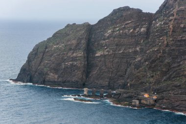 La Gomera uçurumlar, Kanarya Adaları, İspanya'nın kıyı şeridi manzara.