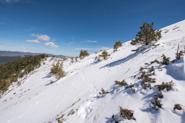 Kış manzarası Neila lagün park, Burgos, Demanda Sıradağları, castilla y Leon, İspanya.