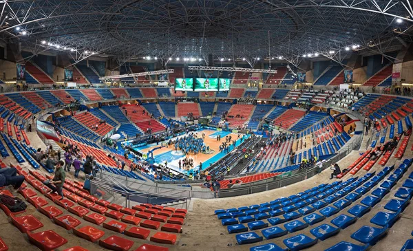 Vitoria, Spain - February 19, 2017: Fernando Buesa arena basketball stadium, is the home stadium of Tau Baskonia team. — Stock Photo, Image