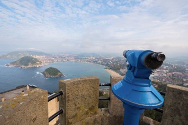 San Sebastian bay viewed from Igueldo mount, Basque Country, Spain. clipart