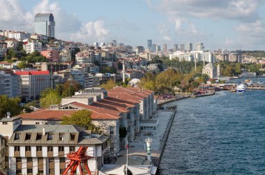 Istanbul cityscape, finans bölgesi havadan görünümü, Türkiye.