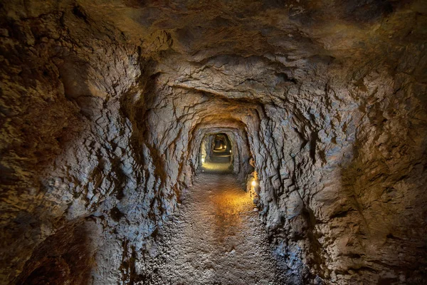 Interno Del Tunnel Nelle Famose Miniere Dell Unione Murcia Spagna — Foto Stock