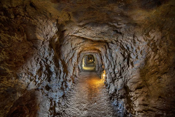 Tunnelinneren Den Berühmten Bergwerken Von Union Murcia Spanien — Stockfoto