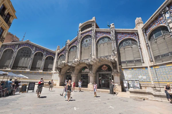 Valencia España Julio 2017 Turismo Visitando Famoso Mercado Central Valencia —  Fotos de Stock