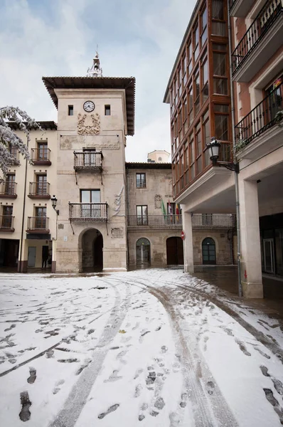 Briviesca Antik Köy Burgos Eyaleti Castilla Leon Spanya Bir Kar — Stok fotoğraf
