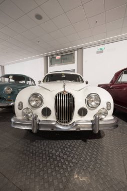 Salamanca, İspanya - 29 Aralık 2017: Jaguar Mk2 in automotion, Salamanca, İspanya Tarihi Müzesi. Onun ilk açılan müze didicated automotion tarihçesi için İspanya'da.