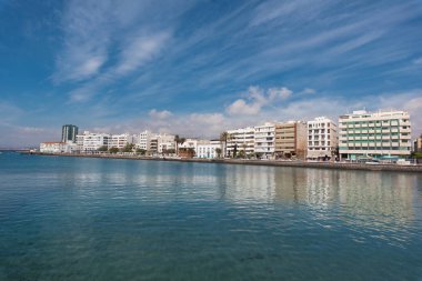Arrecife sermaye şehir manzarası Lanzarote, Kanarya Adaları, İspanya.