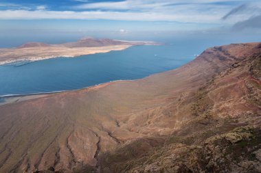 Mirador del rio Lanzarote, Kanarya Adaları, İspanya ünlü turistik cazibe.