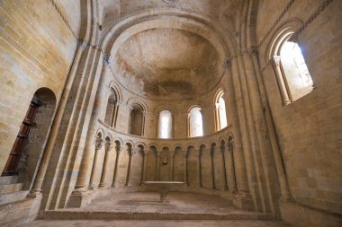 Zaragoza, Spain - October 7, 2017: Interior of Loarre Castle in Aragon, Spain. clipart