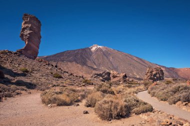 Teide Milli Parkı güneşli bir günde Tenerife, Kanarya Adaları, İspanya.