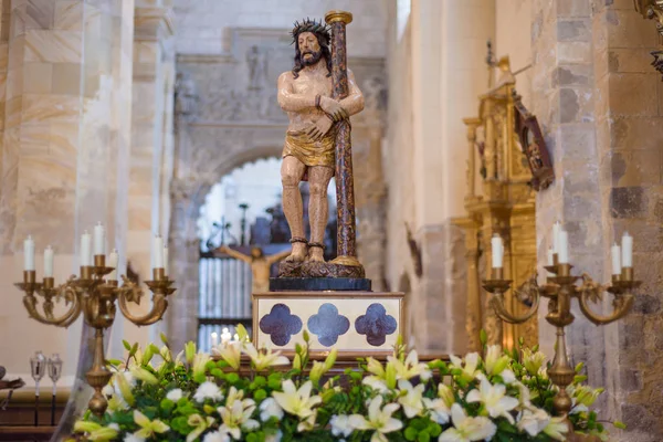 Briviesca, Spain - March, 31, 2018: image of Jesus Christ, interior of the Church of Saint Mary. Holy Week (Semana Santa) in Briviesca, Burgos province , Spain — Stock Photo, Image