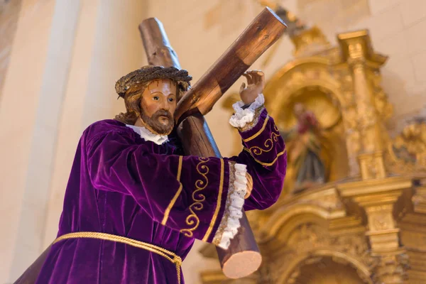 Briviesca, Spain - March, 31, 2018: image of Jesus Christ, interior of the Church of Saint Mary. Holy Week (Semana Santa) in Briviesca, Burgos province , Spain — Stock Photo, Image