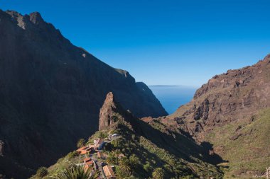 manzara Masca Kanyon, ünlü turistik hikking noktası Tenerife, Kanarya Adaları, İspanya.
