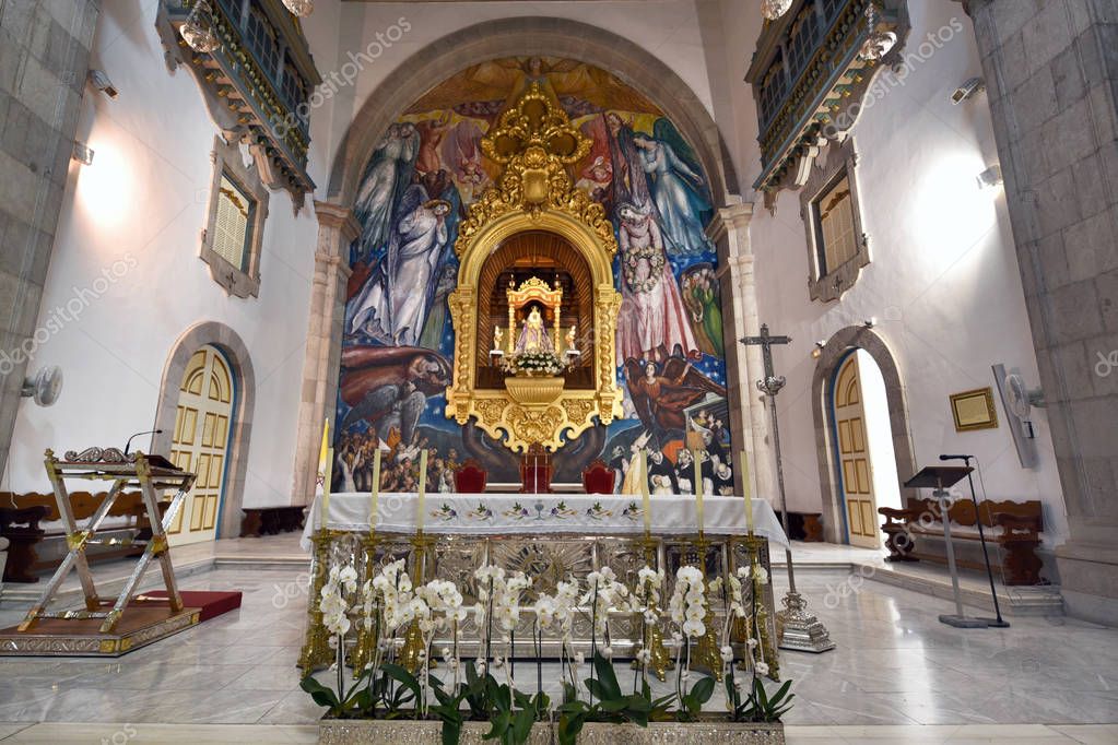 Candelaria, España 24 de marzo de 2018 vista interior de la basílica