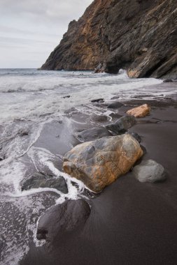 Vallehermoso beach la Gomera Adası, Kanarya Adaları, İspanya.