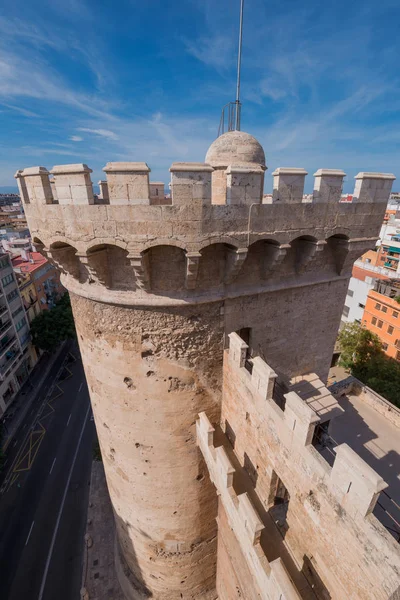 Vista desde la cima de la famosa torre de Serranos en Valencia , —  Fotos de Stock