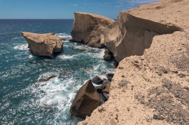 Tajao peyzaj, Güney Tenerife adasında volkanik kıyı şeridi