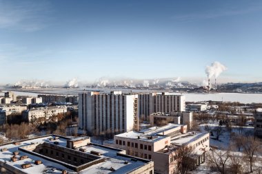 Hava kirliliği, emisyon, ekoloji, şehir, bitkiler kontamine