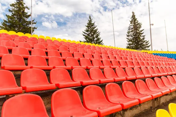 Empty Red Stands Football Stadium — Stock Photo, Image