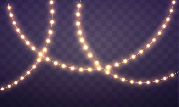 Lumières de Noël jaunes — Image vectorielle