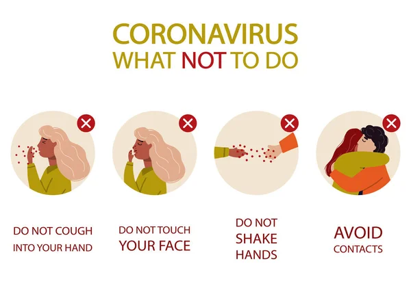 Concept Prévention Coronavirus Conseils Infographie Sur Santé Médecine Illustration Vectorielle — Image vectorielle