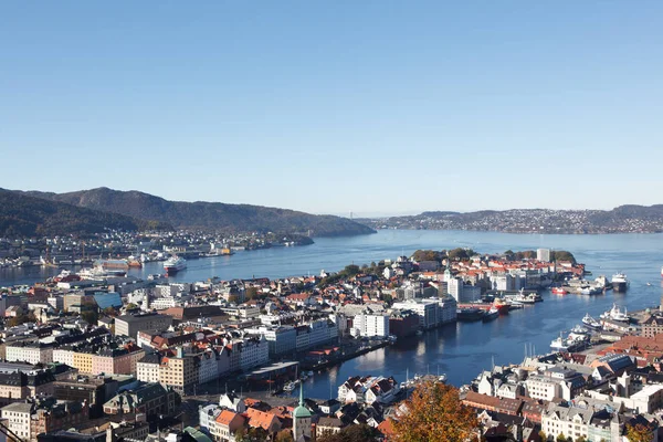 Wspaniałe widoki na miasto Bergen — Zdjęcie stockowe