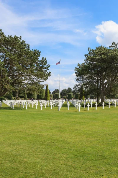 Amerykański cmentarz w Omaha Beach — Zdjęcie stockowe