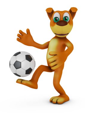 futbol oynayan köpek