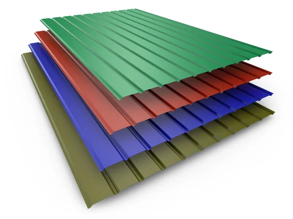 Colored metal profile sheets — Stock Photo, Image