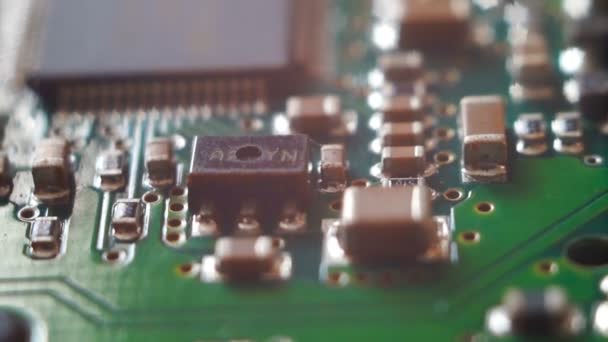Circuit board close-up — Stockvideo