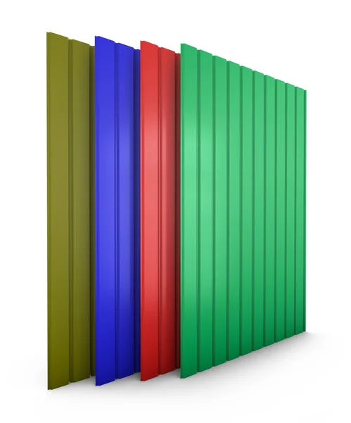 Colored metal profile sheets — Stock Photo, Image