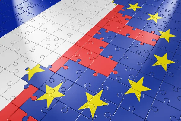 Puzzle Uniunea Europeană și Franța — Fotografie, imagine de stoc