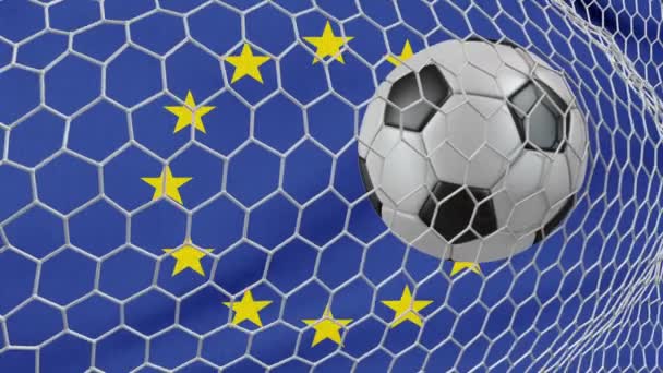 Ball and EU flag — Stock Video
