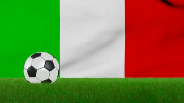 Ball auf der italienischen Flagge — Stockvideo