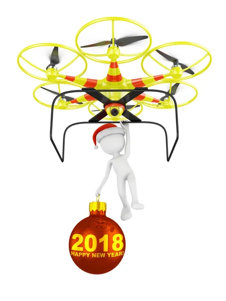 Drönare och Santa med en boll 2018 — Stockfoto