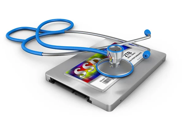 Ssd and stethoscope — Stock Photo, Image