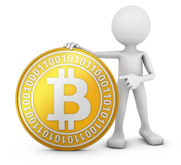 Hombre con bitcoin — Foto de Stock