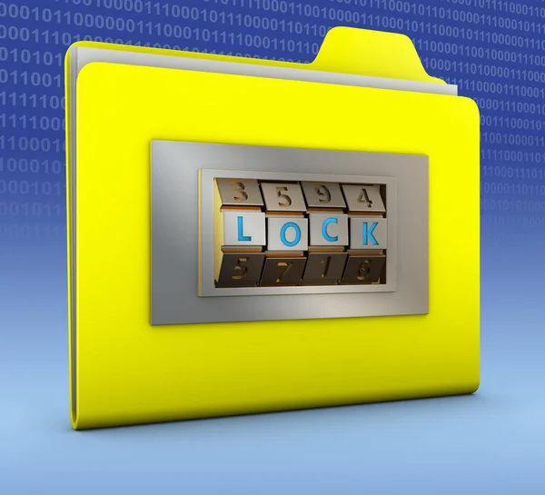 Folder with combination lock — Stock Photo, Image