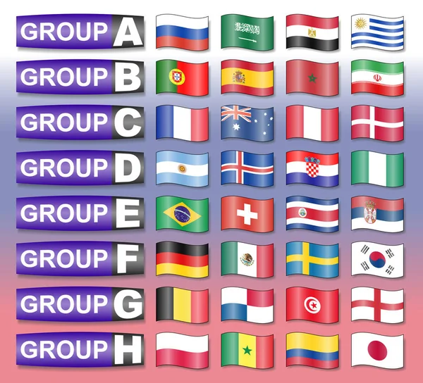 Drapeaux groupes de football — Image vectorielle