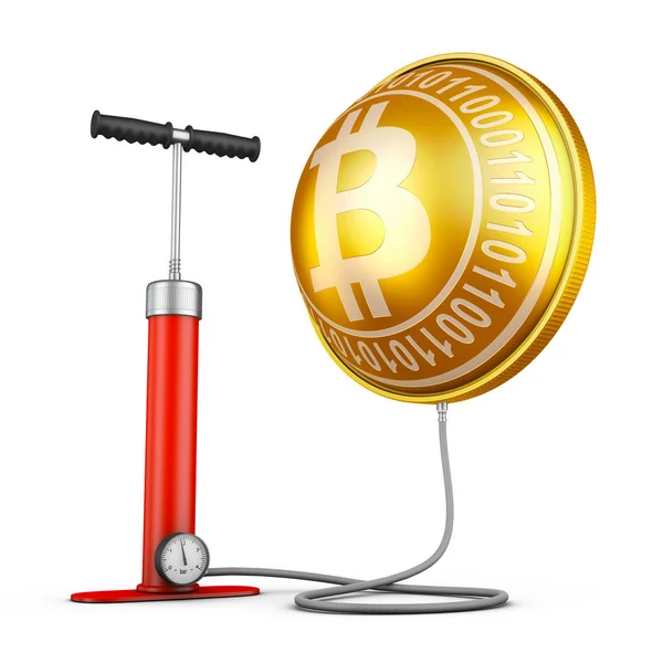 Pump och uppblåsta Bitcoins — Stockfoto