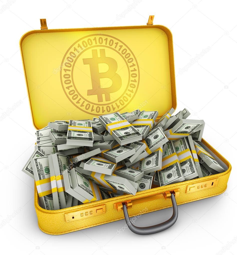 suitcase bitcoin and dollars