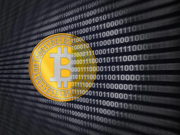 Ett mynt av bitcoin — Stockfoto