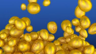 Altın yumurta yazıt bitcoin ile. 3D render.