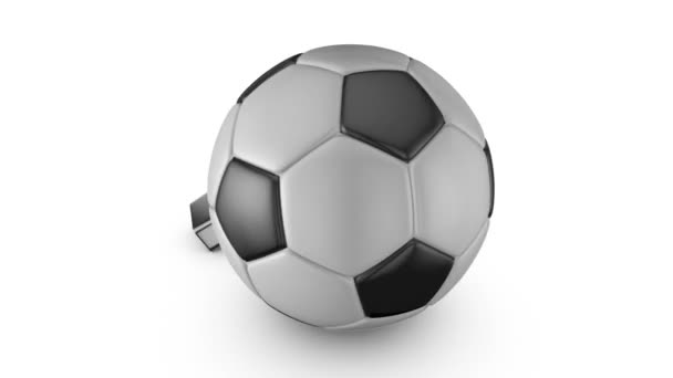 Fischietto Dell Arbitro Pallone Calcio Rendering — Video Stock