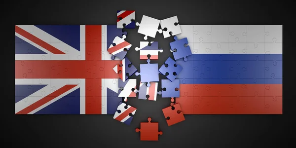 Quebra-cabeças Grã-Bretanha e Rússia — Fotografia de Stock