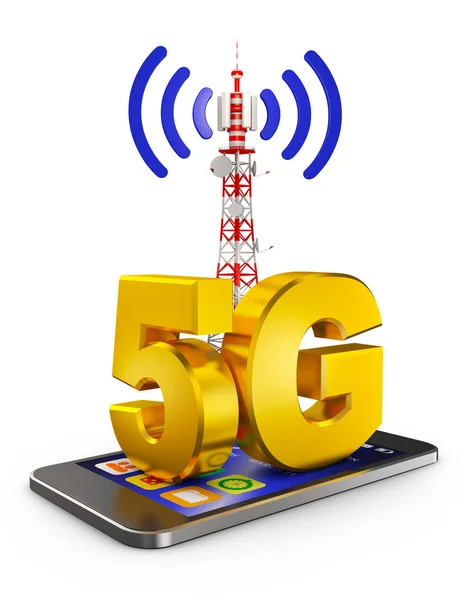 5G и смартфон — стоковое фото