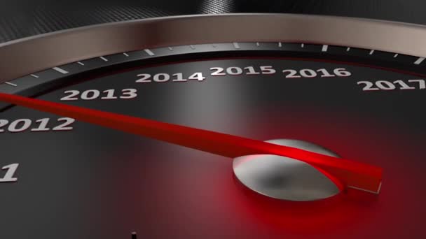 Speedometer Indicates 2021 Inscription Screen Happy New Year Render — Stockvideo